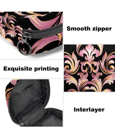 Menstrual Pad Bag with Zipper - Damask Floral Pattern Pouch for Tampons | Stylish & Convenient for Women & Girls - Buy Online on GoSupps.com
