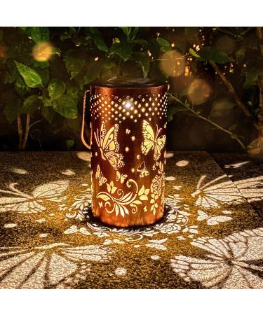 Hummingbird Solar Lantern Lights Outdoor Hanging Metal Decor Lanterns-Waterproof LED Decorative Light for Garden Patio Yard Lawn Backyard Front Porch as Gifts for Mom Grandma Women (Butterfly 2) - Buy Online on GoSupps.com