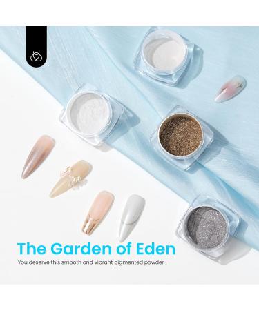 Beetles Gold Chrome Nail Powder - Holographic Nail Art Glitter Kit (4 Colors 0.5g/Jar) for Stunning Mirror Effect | The Garden of Eden - Buy Online on GoSupps.com