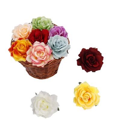 15-Piece Multicolored Flower Hair Clips Set - Rose Wedding Accessories for Women Girls & Children - Buy Online on GoSupps.com