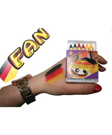 KarnevalsTeufel.de: 6 German Flag Fan Make-Up Pencils - Perfect for Events & Celebrations - Buy Online on GoSupps.com