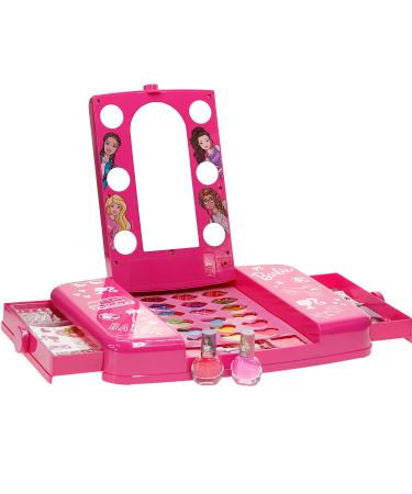 Barbie Beauty Vanity Set with Light-Up Mirror for Ages 3+ | Includes Lip Gloss, Eye Shadow, Nail Polish & Accessories | Ideal for Parties & Sleepovers - Buy Online on GoSupps.com