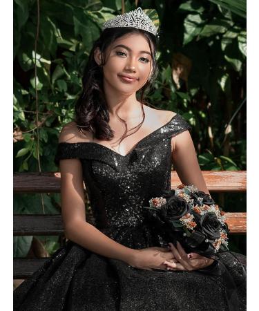SweetV Anastasia Wedding Tiara for Bride - Rhinestone Queen Crown - Buy Online on GoSupps.com