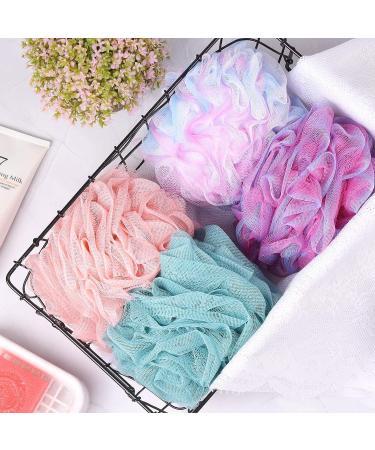 Bath Puffs Set of 4 - Large Body Exfoliating Loofah Shower Sponges for Men and Women - 75g/pcs Aquam - Buy Online on GoSupps.com