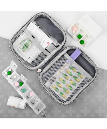 Buy Wugu 2stk Portable Medication Bag - Moisture-Resistant Travel Pharmacy Bag with 2 Tablet Boxes for School Camping & Hiking - Gray - Buy Online on GoSupps.com