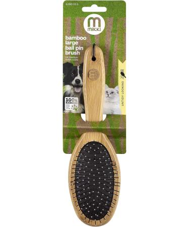 Mikki Bamboo Ball Pin Brush for Medium to Thick Hair Coats - Handmade from Sustainable Bamboo - Large Brown - Buy Online on GoSupps.com