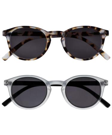 Opulize zen sunderer glasses 2 Pack Small round frame spring hinges scratch-resistant lens uv400-protection light brown tortoise men ss24-1tc +2.00 +2.00 diopttria (2 Pack) - Buy Online on GoSupps.com