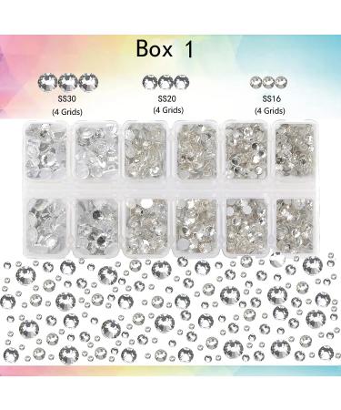 8000pcs 6-Sizes Clear Crystal Nail Art Rhinestones Set with Tools - Perfect for DIY Nail and Face Art Projects - Buy Online on GoSupps.com