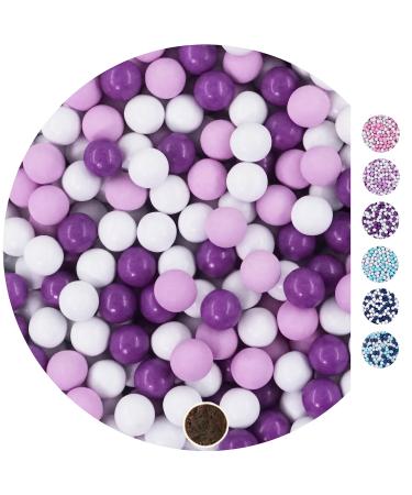 EinsSein 1 kg Small White Lilac Purple Shiny Chocolate Balls for Wedding Christening Communion Confirmation - Ideal for Test Tubes - Alternative to Chocolates Wedding Almonds White-lilac-purple