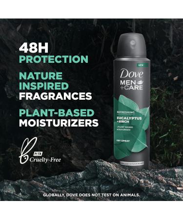 Dove Men+Care Deodorant Spray Aluminum Free Deodorant Eucalyptus and Birch Naturally Derived Plant Based Mens Deodorant Moisturizer 4 oz 3 Count - Buy Online on GoSupps.com
