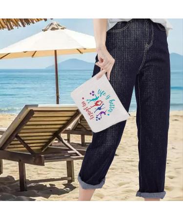 LEVLO Ice Skate Cosmetic Bag - Life Is Better On Skates - Figure Skating Gift for Women and Girls - Buy Online on GoSupps.com