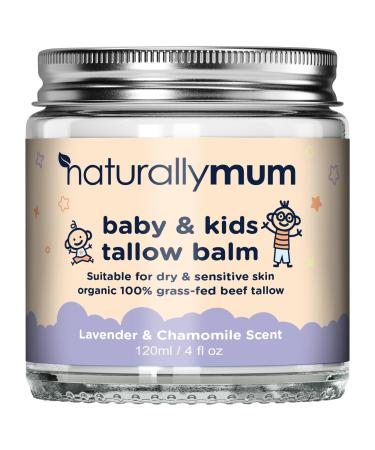 NaturallyMum Baby & Kids Tallow Balm | All-Natural Organic Grass Fed Beef Tallow | Moisturizing Cream | For Dry & Sensitive Skin | All in One Skincare Solution | 4.2 fl oz