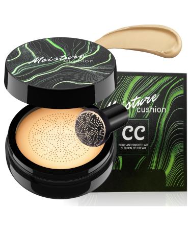 Air Cushion CC Cream Foundation - Moisturizing Screw Lid Concealer Makeup Base Full Waterproof Even Skin Tone Create a Flawless Base Makeup (Buff Beige 3.21 Ounce (Pack of 1))