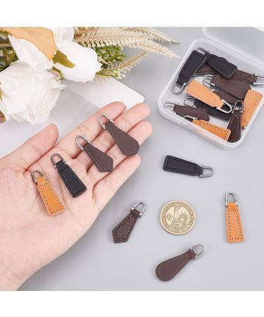 Pandahall 20 Pcs Leather Zipper Pulls - 4 Styles for Jackets Luggage Handbags & Repair - Buy Online on GoSupps.com