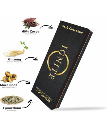 Ignite Chocolate Bars (1 Box) | Luxurious Dark Chocolate for Uplifting Mood & Vitality | Ideal for Men & Women Vegetarian & Gluten-Free Delight (Pack of 3 Dark Chocolate) Dark Chocolate Pack of 3 - Buy Online on GoSupps.com