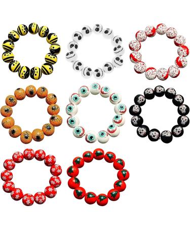 VSILAY LIANXUE Halloween Wood Pearl Bracelet - Fashionable Wrist Jewelry for Women & Girls | Perfect for Horror Parties with Pumpkin & Spider Web Design - Buy Online on GoSupps.com