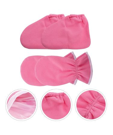 Lurrose 4pcs Paraffin Wax Gloves & Booties | Spa Hand & Foot Care Treatment - Pink - Buy Online on GoSupps.com