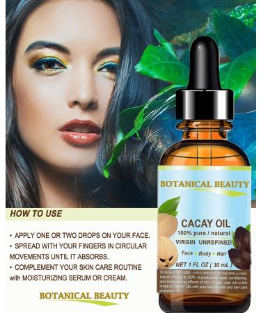 Botanical Beauty CACAY OIL 100% Pure Natural Virgin Unrefined Cold-Pressed Carrier Oil WILD GROW 0.5 Fl Oz 15 ml For Face Skin Body Hair. Anti Wrinkle Face Oil Natural Retinol Vitamin A Vitamin E - Buy Online on GoSupps.com
