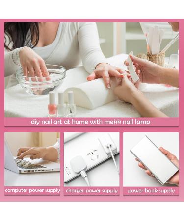MEKK Mini UV LED Nail Lamp 18W | Professional Nail Dryer for Gel Nails - Pink | Type-C UV Light for Nails | LCD Display - Buy Online on GoSupps.com