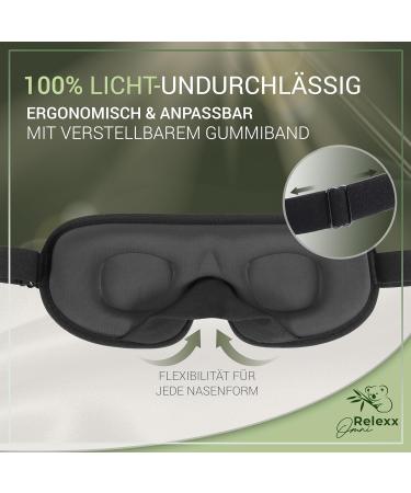 Omnirelexx Sleep Mask - Breathable 3D Eye Mask for Men & Women | 100% Opaque Memory Foam Ideal for Side Sleepers - Includes Travel Bag - Buy Online on GoSupps.com