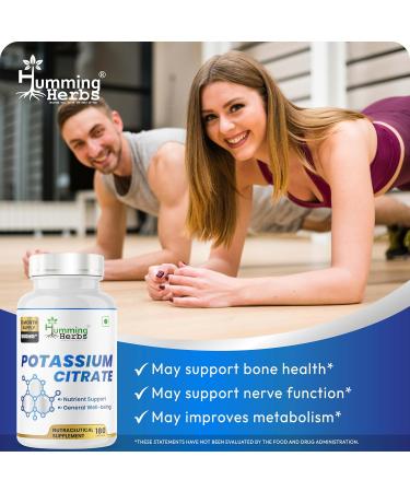Potassium Citrate 500mg-192mg Elemental Potassium Per Serving-Non-GMO-180 Vegan Capsules - Buy Online on GoSupps.com