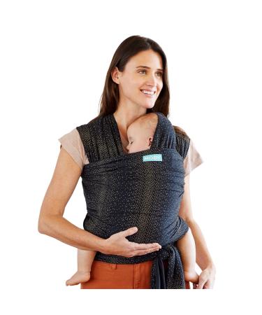 MOBY Fleck Classic Baby Wrap Carrier for Newborn to Toddler up to 33lbs Baby Sling from Birth One Size Fits All Breathable Stretchy made from 100% Cotton Unisex