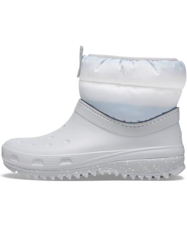 Crocs Women's Classic Neo Puff Shorty Boot W Snow 7 Light Grey White