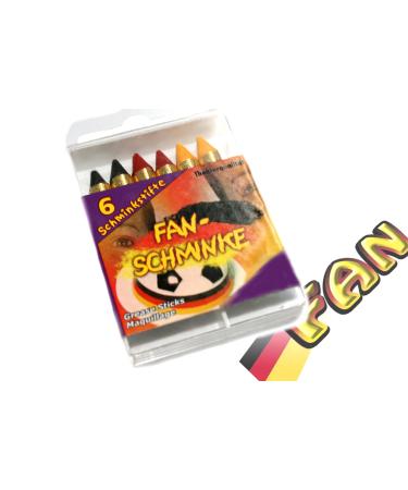 KarnevalsTeufel.de 6 fan make-up pencils fan pencils Germany flag fan articles ...