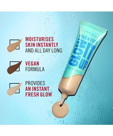  Rimmel Rimmel London Kind & Free GLOW IT UP Moisturizing Foundation 501 Hazelnut Soothes sensitive skin Healthy and luminous color All-day hydration 30 ml - Buy Online on GoSupps.com