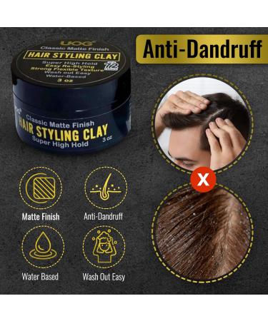 UOG Premium Hair Styling Clay - Super High Hold Non-Greasy Matte Finish for Men | Unlimited Re-Styling Easy Wash 3 oz - Anti-Dandruff Formula - Buy Online on GoSupps.com
