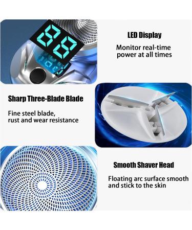 Mini Shaver Portable Electric Shaver Electric Razor for Men Pocket Size Portable Shaver USB Rechargeable Beard Trimmer Easy One-Button Wet and Dry Use Mens Razor for Home Car Travel Gift (Blue) - Buy Online on GoSupps.com