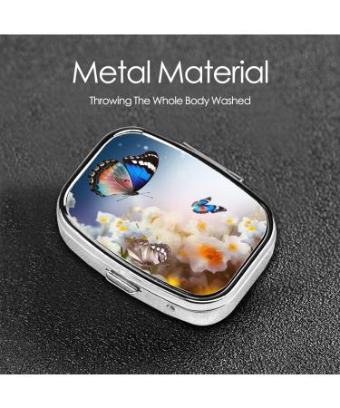 Buy Flowers & Butterfly Printed Square Pill Box | Portable Travel Medicine Organizer - Buy Online on GoSupps.com
