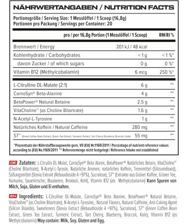 VAST Sports V8 Total Energy Pree Workout Booster Training booster CarnoSyn BetaPower natural caffeine vegan sugarfree 20 servings Made in Germany Sour Apple - Buy Online on GoSupps.com