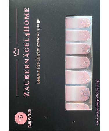 Zaubern gel4Home Nail Foils - 16 Babyboomer Pink Coarse Glitter Nail Wraps for Stunning Manicures - International Shipping Available - Buy Online on GoSupps.com