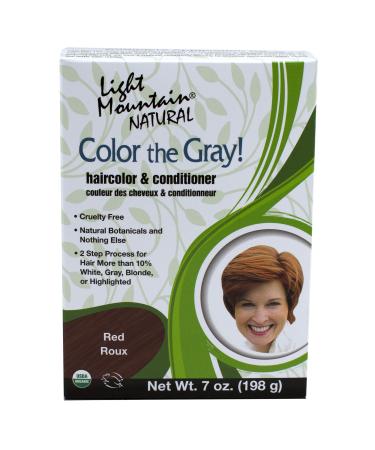 Light Mountain Natural Color The Gray! Hair Color & Conditioner, Red, 7 oz (197 g) (Pack of 2)