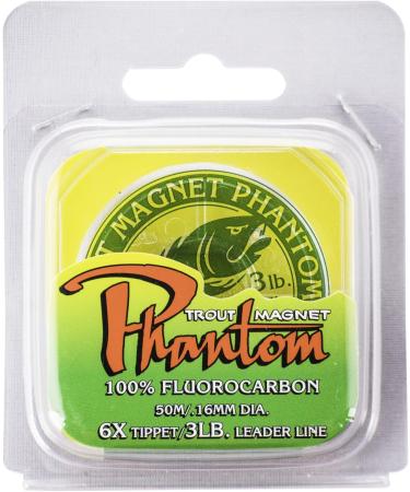 Trout Magnet Phantom 100% Fluorocarbon Leader Fishing Line  Invisible to Fish  Get More Bites  50m 3lb  6X Tippet - Buy Online on GoSupps.com
