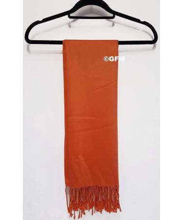 GFM Smooth Shiny Surface Pashmina Style Scarf in Hot Orange - L9 - Buy Online on GoSupps.com