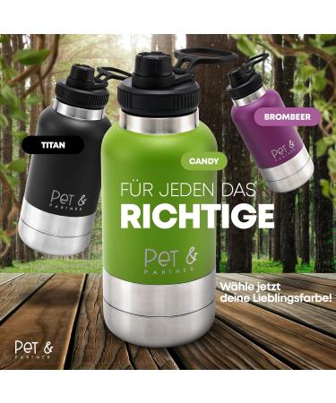 PET & Partner Stainless Steel Drinking Bottle with 2 Dog Bowls Perfect for On-the-Go Pet Hydration | International Shipping Available - Buy Online on GoSupps.com