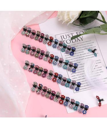 96 Rhinestone Mini Flower Hair Claw Clips - Assorted Colors for Women and Girls - Buy Online on GoSupps.com