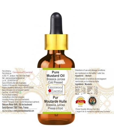 Greenwood Essential Natural Mustard Oil (Brassica Juncea) - Cold-Pressed Therapeutic Quality 100ml with Glass Dripper | Pure & Natural International Shipping - Buy Online on GoSupps.com