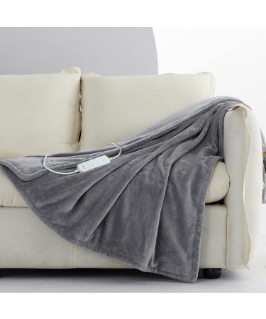 Coriwell thermal blanket heating ceiling with automatic switch -off - 180 130 cm flannel electrical thermal blanket 3 temperature levels - washable heating ceiling cuddly ceiling for bed with overheating protection - gray gray 1 180 130 cm