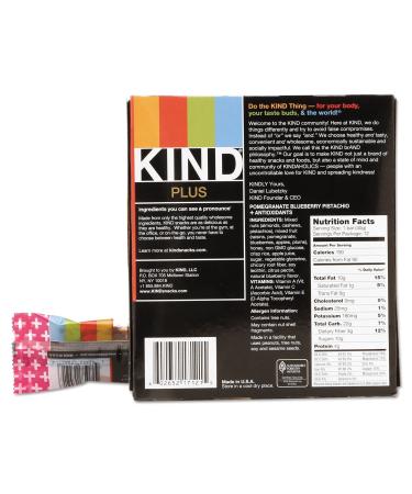 KIND 17221 Plus Nutrition Boost Bar - Pomegranate Blueberry Pistachio 1.4 oz 12/Box | Antioxidant Rich Energy Snack - Buy Online on GoSupps.com