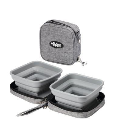 Portabowl-Environmentally friendly foldable 2-in-1 dog bowls-high-quality travel dog bitches with travel case-light and compact-100 % food-safe silicone BPA-free.For small and large dogs