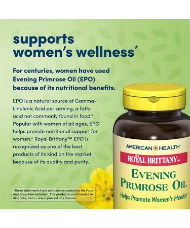 American Health Royal Brittany Evening Primrose Oil 500mg - 2 Bottles, 200 Softgels Each - Buy Online on GoSupps.com