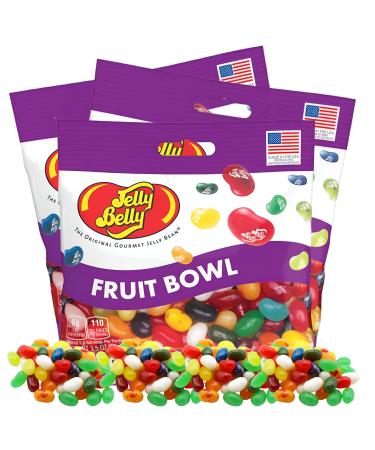 Jelly Belly Fruit Bowl Gourmet Jelly Beans 3-Pack Bundle - Christmas & Holidays Candy - Vegan Candy Dairy Free Snacks Kosher Candy Gluten Free Bulk Candy Stocking Stuffers for Teens