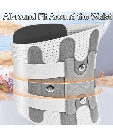 Lower Back Support Belt for Pain Relief - Ergonomic XL Medical Belt with 4 Steel Plates for Sciatica Herniated Disc & Scoliosis - Breathable Design - Buy Online on GoSupps.com