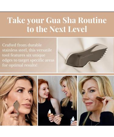 Detailer Stainless Steel Gua Sha Tool - Facial Massager for Jawline Sculpting & Lymphatic Drainage | International Shipping Available - Buy Online on GoSupps.com