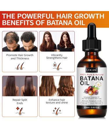 Batana Oil for Hair Growth 100% Raw Batana Oil With Root Comb Applicator Bottle - Prevent Hair Loss Eliminates Split Ends and Enhances Hair Thickness for All Hair Types - 2 FL OZ - Buy Online on GoSupps.com