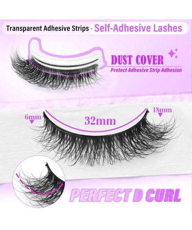Self Adhesive Eyelashes | No Glue Needed | Natural Wispy Faux Mink Lashes | Reusable & Fluffy | Includes Lash Clip & Tweezers - 85-B - Buy Online on GoSupps.com