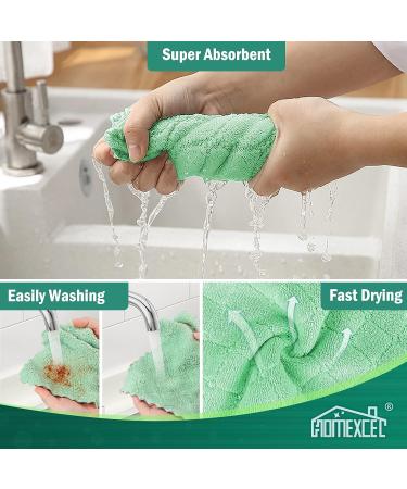 HOMEXCEL 12-Pack Premium Coral Fleece Dish Towels - Super Absorbent, Nonstick, Washable Kitchen Cloths - Buy Online on GoSupps.com
